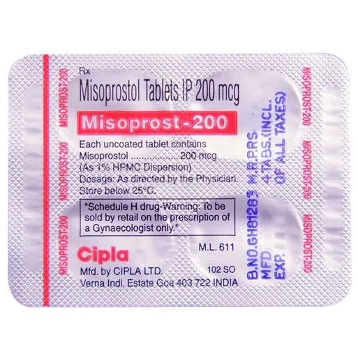 misoprost 200mcg tablet 4's
